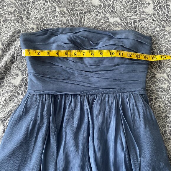 Vintage J Crew Strapless Silk Chiffon Dress Size 4 - Picture 8 of 9